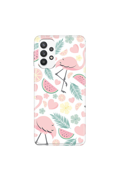 SAMSUNG - Galaxy A32 - Soft Clear Case - Tropical Flamingo III