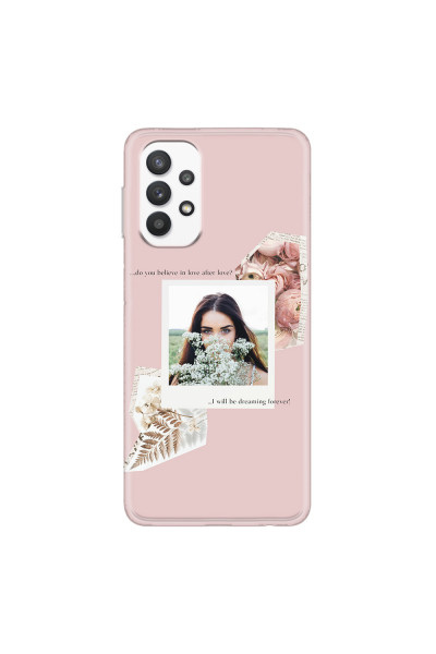 SAMSUNG - Galaxy A32 - Soft Clear Case - Vintage Pink Collage Phone Case