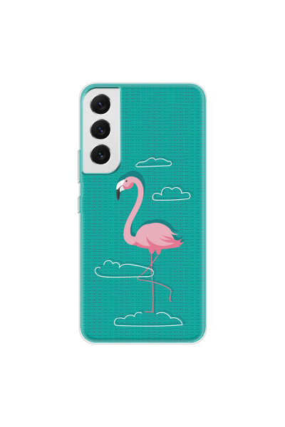 SAMSUNG - Galaxy S22 Plus - Soft Clear Case - Cartoon Flamingo