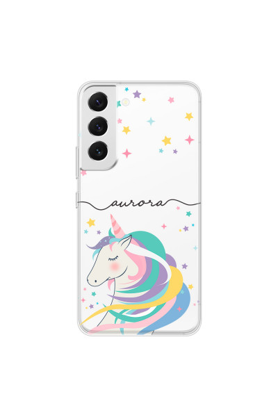 SAMSUNG - Galaxy S22 Plus - Soft Clear Case - Clear Unicorn Handwritten
