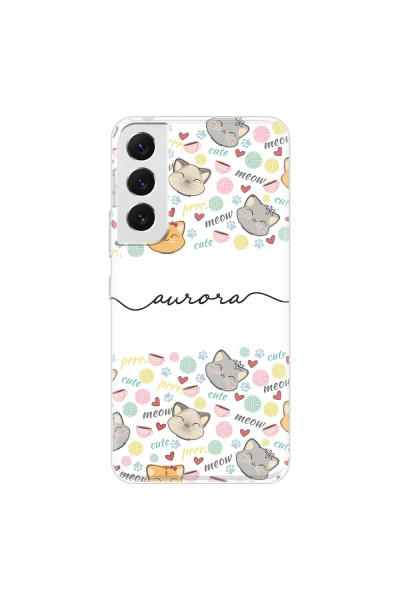 SAMSUNG - Galaxy S22 Plus - Soft Clear Case - Cute Kitten Pattern