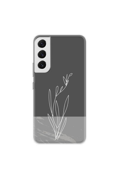 SAMSUNG - Galaxy S22 Plus - Soft Clear Case - Dark Grey Marble Flower