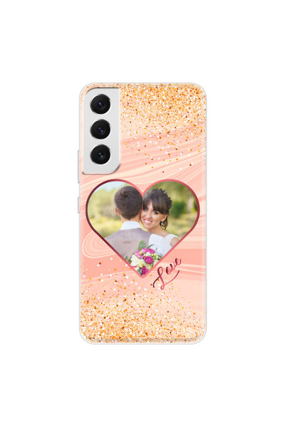 SAMSUNG - Galaxy S22 Plus - Soft Clear Case - Glitter Love Heart Photo