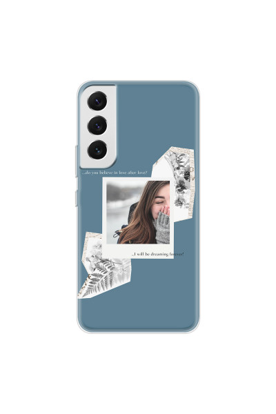 SAMSUNG - Galaxy S22 Plus - Soft Clear Case - Vintage Blue Collage Phone Case