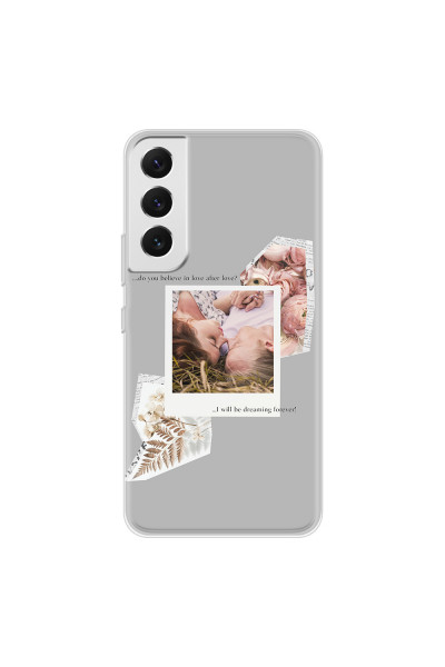 SAMSUNG - Galaxy S22 Plus - Soft Clear Case - Vintage Grey Collage Phone Case