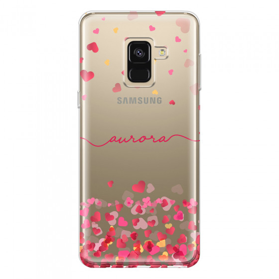 SAMSUNG - Galaxy A8 - Soft Clear Case - Scattered Hearts