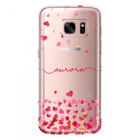 SAMSUNG - Galaxy S7 - Soft Clear Case - Scattered Hearts