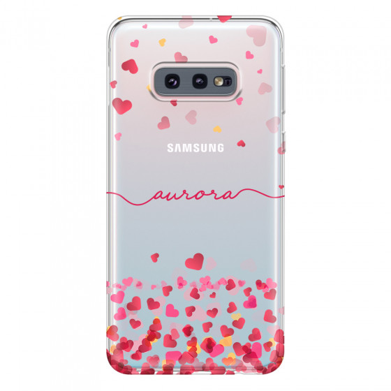 SAMSUNG - Galaxy S10e - Soft Clear Case - Scattered Hearts