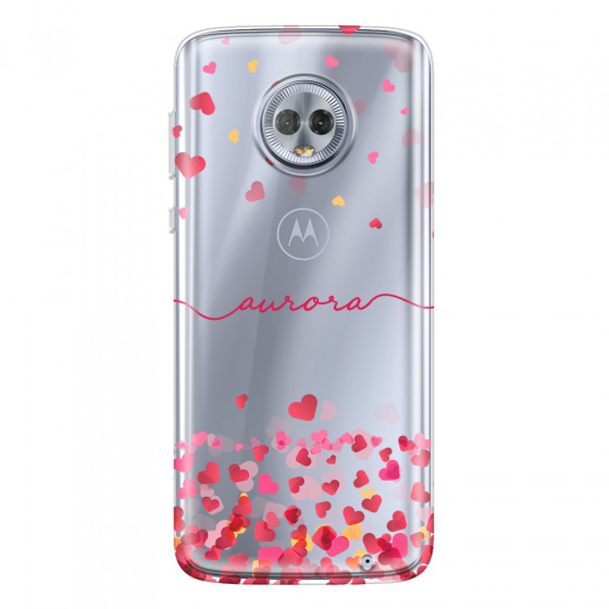 MOTOROLA by LENOVO - Moto G6 Plus - Soft Clear Case - Scattered Hearts