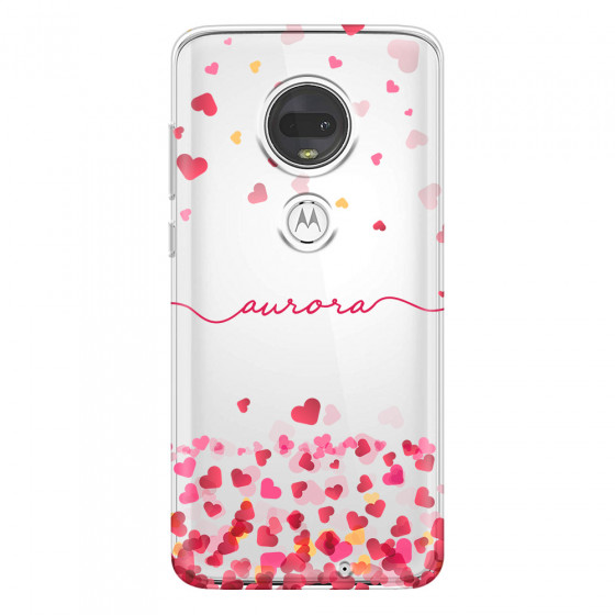 MOTOROLA by LENOVO - Moto G7 - Soft Clear Case - Scattered Hearts