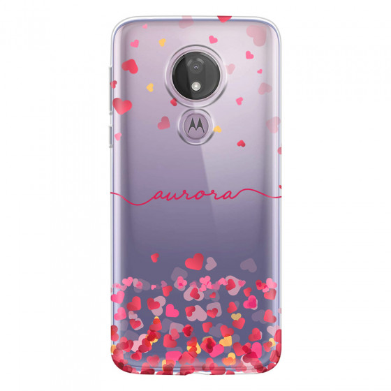 MOTOROLA by LENOVO - Moto G7 Power - Soft Clear Case - Scattered Hearts