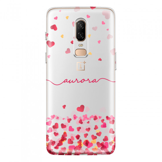 ONEPLUS - OnePlus 6 - Soft Clear Case - Scattered Hearts