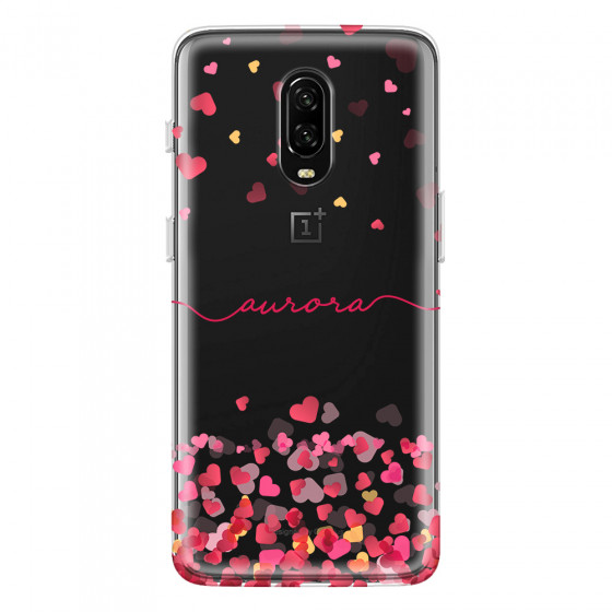 ONEPLUS - OnePlus 6T - Soft Clear Case - Scattered Hearts