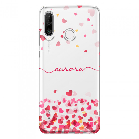 HUAWEI - P30 Lite - Soft Clear Case - Scattered Hearts