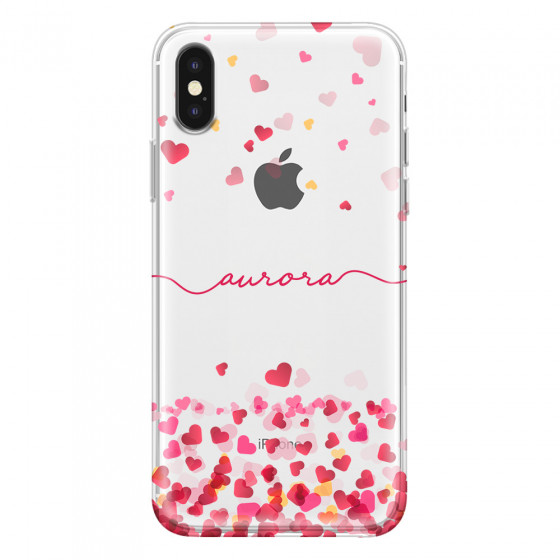 APPLE - iPhone XS Max - Soft Clear Case - Scattered Hearts