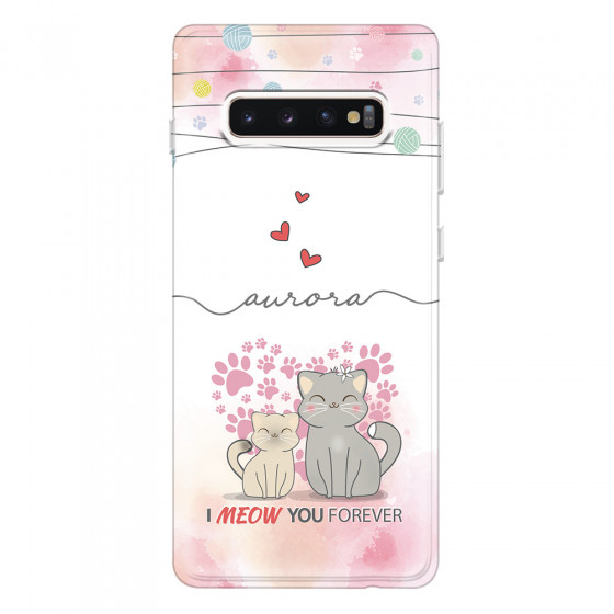 SAMSUNG - Galaxy S10 Plus - Soft Clear Case - I Meow You Forever