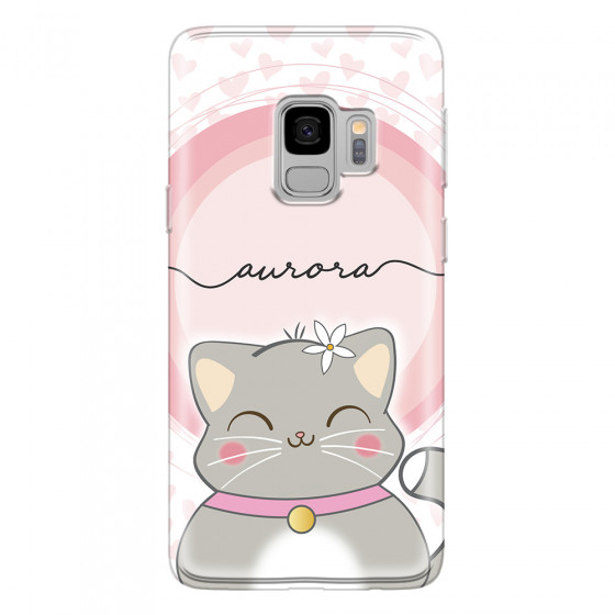 SAMSUNG - Galaxy S9 - Soft Clear Case - Kitten Handwritten