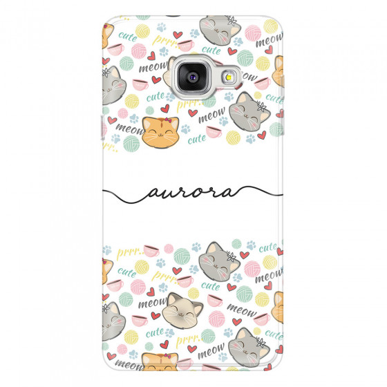 SAMSUNG - Galaxy A3 2017 - Soft Clear Case - Cute Kitten Pattern