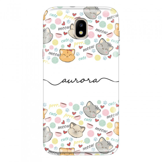 SAMSUNG - Galaxy J3 2017 - Soft Clear Case - Cute Kitten Pattern
