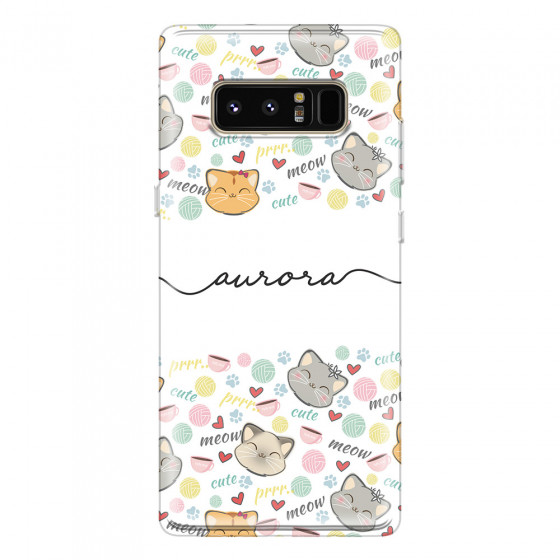 SAMSUNG - Galaxy Note 8 - Soft Clear Case - Cute Kitten Pattern