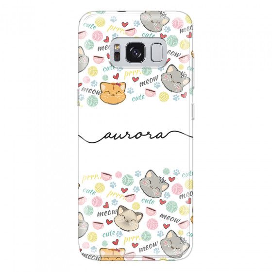 SAMSUNG - Galaxy S8 Plus - Soft Clear Case - Cute Kitten Pattern