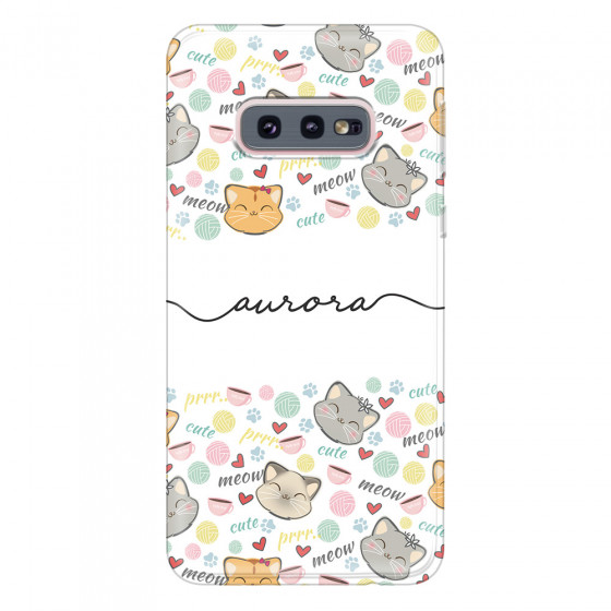 SAMSUNG - Galaxy S10e - Soft Clear Case - Cute Kitten Pattern