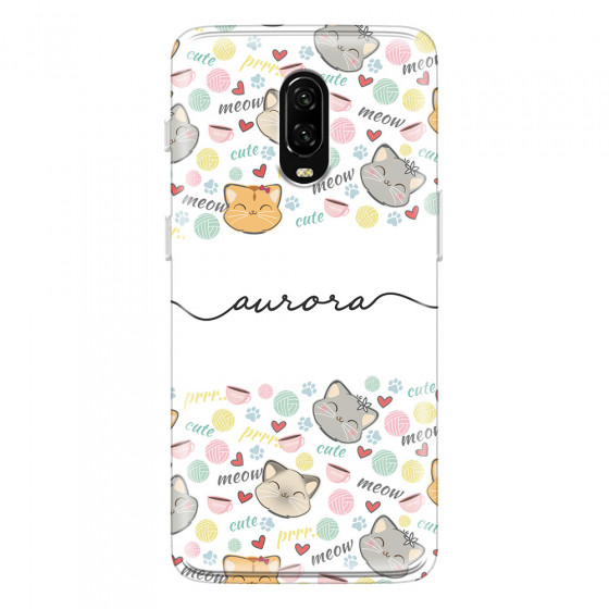 ONEPLUS - OnePlus 6T - Soft Clear Case - Cute Kitten Pattern