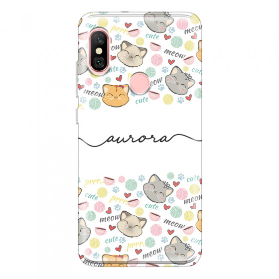 XIAOMI - Redmi Note 6 Pro - Soft Clear Case - Cute Kitten Pattern