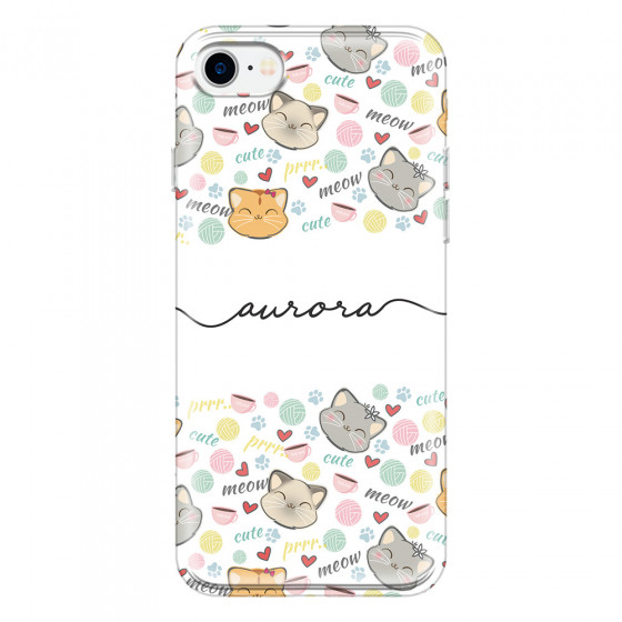 APPLE - iPhone 7 - Soft Clear Case - Cute Kitten Pattern