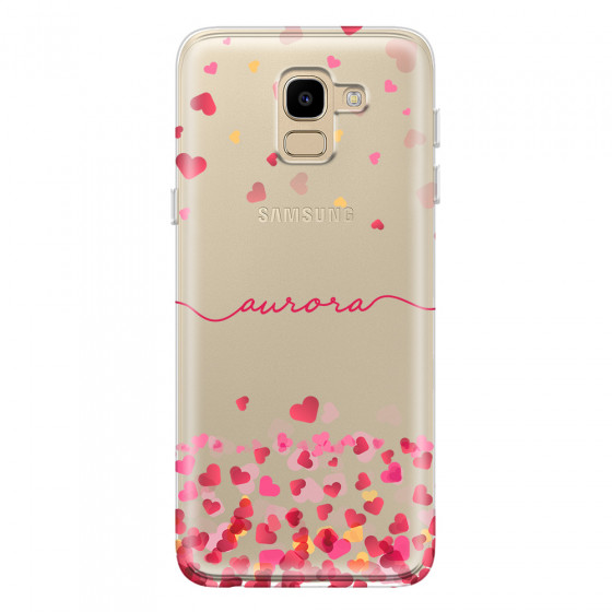 SAMSUNG - Galaxy J6 - Soft Clear Case - Scattered Hearts