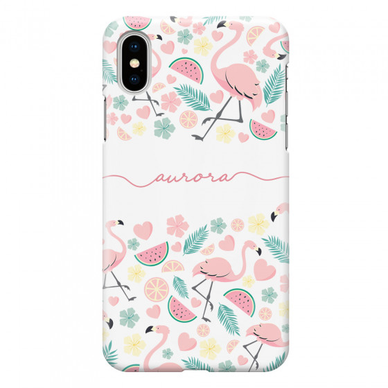 APPLE - iPhone XS Max - 3D Snap Case - Clear Flamingo Handwritten
