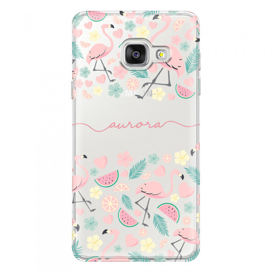 SAMSUNG - Galaxy A5 2017 - Soft Clear Case - Clear Flamingo Handwritten