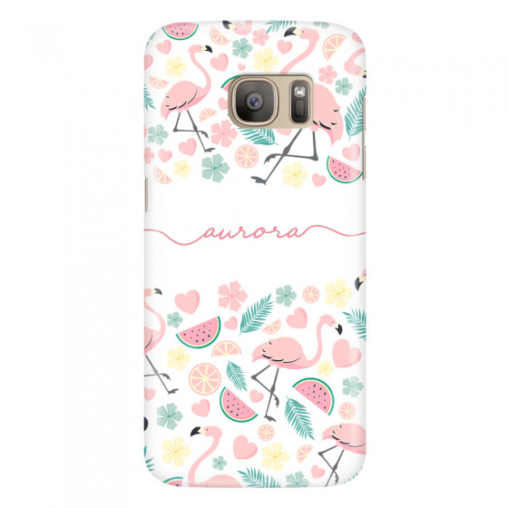 SAMSUNG - Galaxy S7 - 3D Snap Case - Clear Flamingo Handwritten