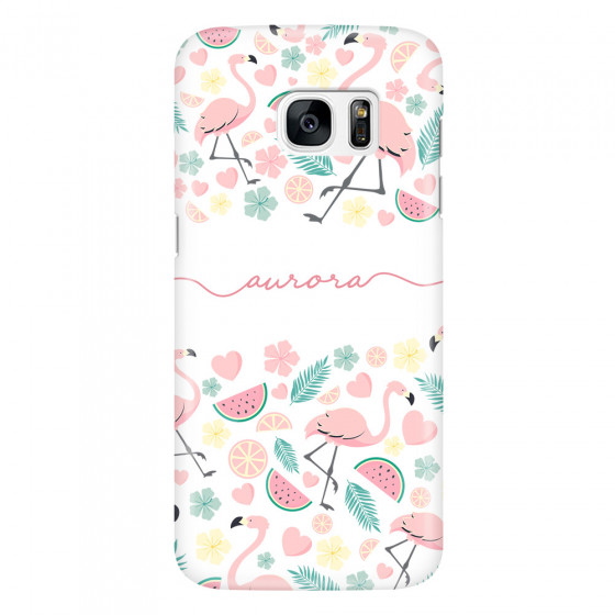 SAMSUNG - Galaxy S7 Edge - 3D Snap Case - Clear Flamingo Handwritten