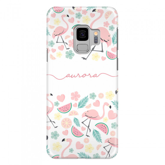 SAMSUNG - Galaxy S9 - 3D Snap Case - Clear Flamingo Handwritten