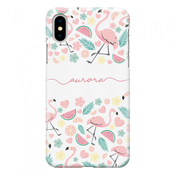 APPLE - iPhone X - 3D Snap Case - Clear Flamingo Handwritten