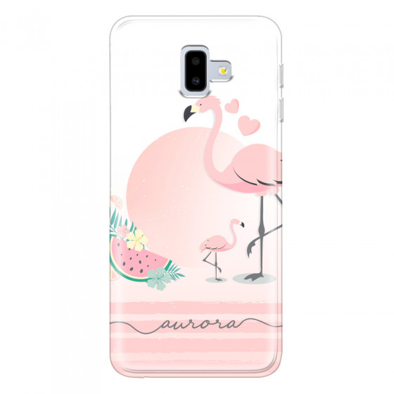 SAMSUNG - Galaxy J6 Plus - Soft Clear Case - Flamingo Vibes Handwritten