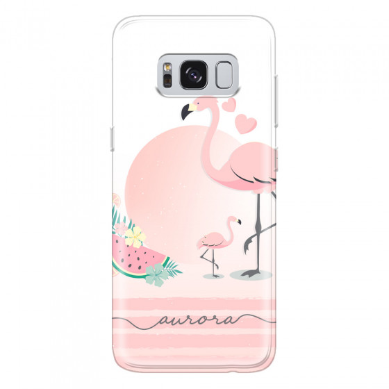 SAMSUNG - Galaxy S8 Plus - Soft Clear Case - Flamingo Vibes Handwritten