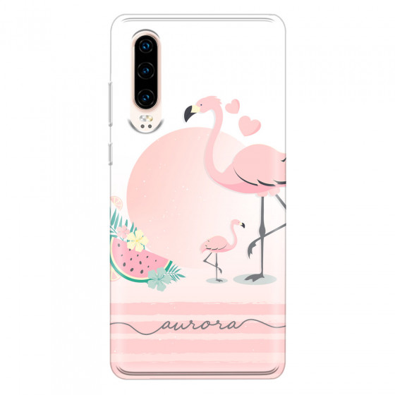 HUAWEI - P30 - Soft Clear Case - Flamingo Vibes Handwritten