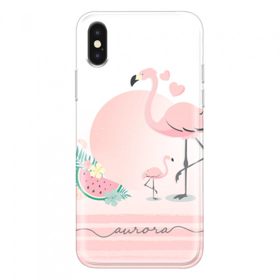 APPLE - iPhone XS Max - Soft Clear Case - Flamingo Vibes Handwritten