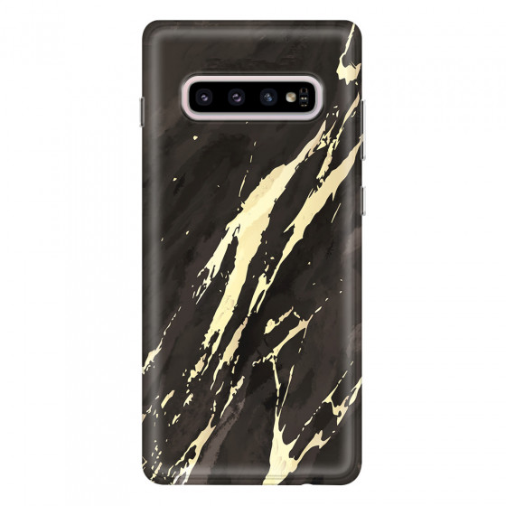 SAMSUNG - Galaxy S10 - Soft Clear Case - Marble Ivory Black