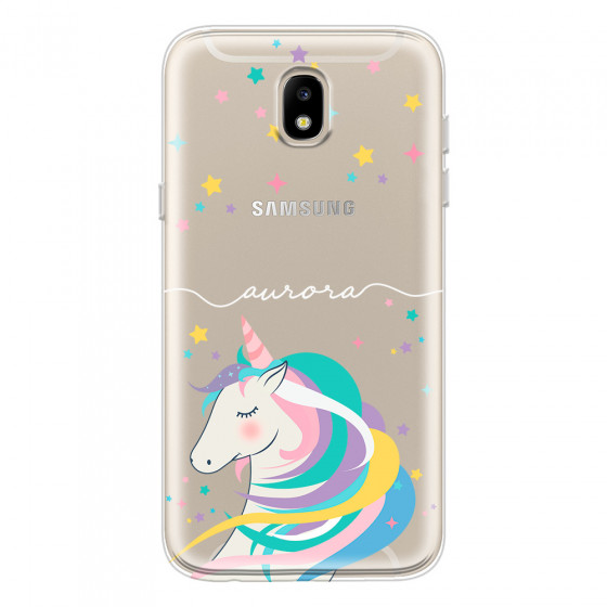 SAMSUNG - Galaxy J5 2017 - Soft Clear Case - Clear Unicorn Handwritten White