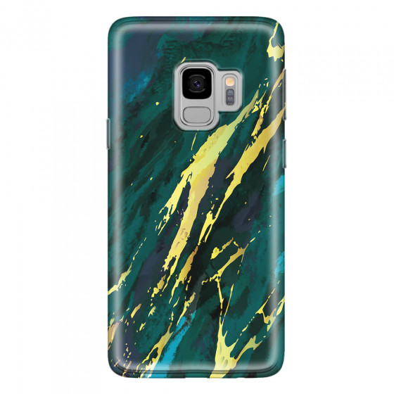 SAMSUNG - Galaxy S9 - Soft Clear Case - Marble Emerald Green