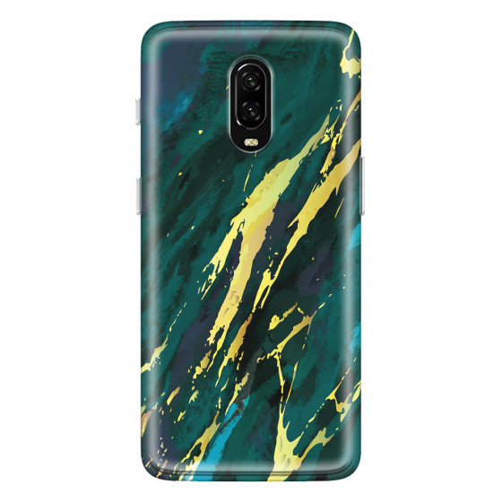 ONEPLUS - OnePlus 6T - Soft Clear Case - Marble Emerald Green