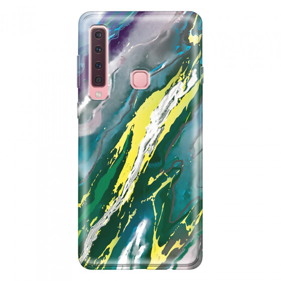 SAMSUNG - Galaxy A9 2018 - Soft Clear Case - Marble Rainforest Green