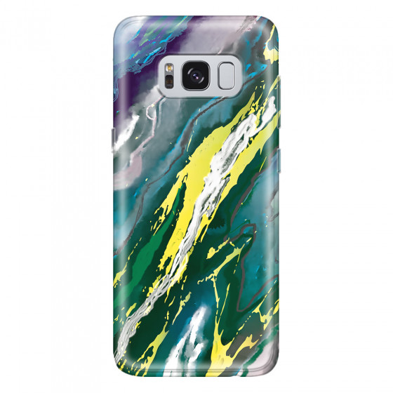 SAMSUNG - Galaxy S8 Plus - Soft Clear Case - Marble Rainforest Green