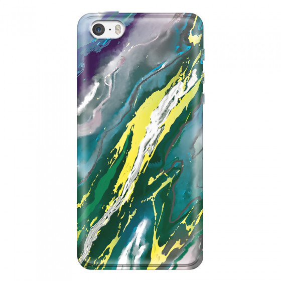 APPLE - iPhone 5S - Soft Clear Case - Marble Rainforest Green