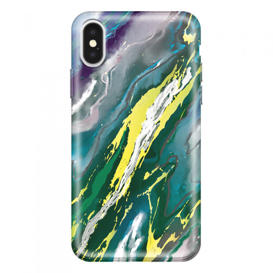 APPLE - iPhone X - Soft Clear Case - Marble Rainforest Green