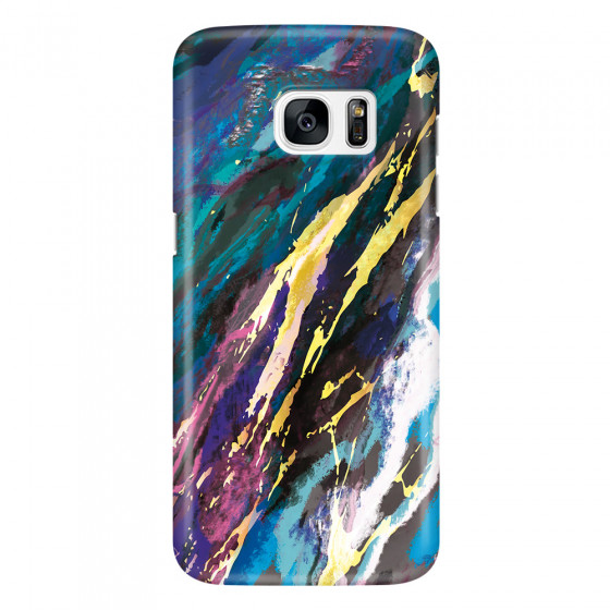 SAMSUNG - Galaxy S7 Edge - 3D Snap Case - Marble Bahama Blue