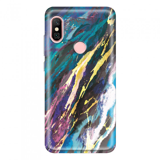 XIAOMI - Redmi Note 6 Pro - Soft Clear Case - Marble Bahama Blue